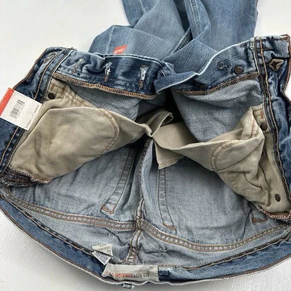 Vtg New Old Navy Baggy Jeans Mens 33x30 Light Blue Y2K Straight Wide Leg Loose - Picture 11 of 16